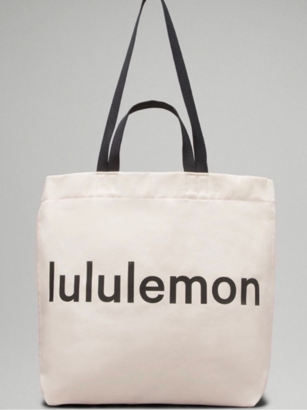 lululemon athletica Cream Tote Bag with Black Handles Flawed!  Stains!